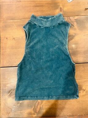 silence + noise Teal Sleeveless Mock Neck Top